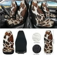 thumbnail image 2 of Renewold Brown Black Cow Print 12 PCS Car Seat Cover Full Set, with Front Car Seat Covers Steering Wheel Seat Belt Cover Trash Can Armrest Pad Rear View Mirror Cover Coaster Keychain Air Vent Pouch, 2 of 7