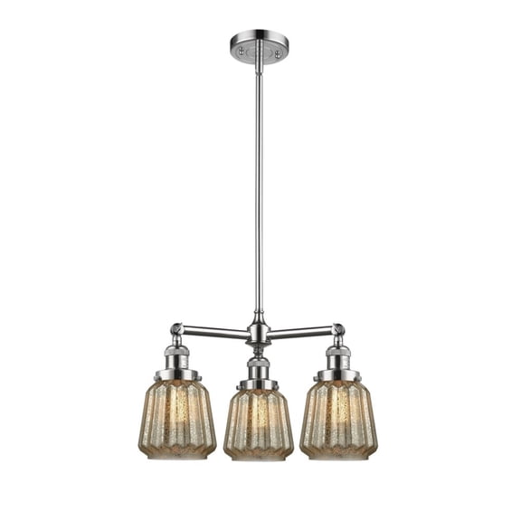 Innovations 207-PC-G146-LED Chatham 3 Light Chandelier part of the Franklin Restoration Collection, Polished Chrome