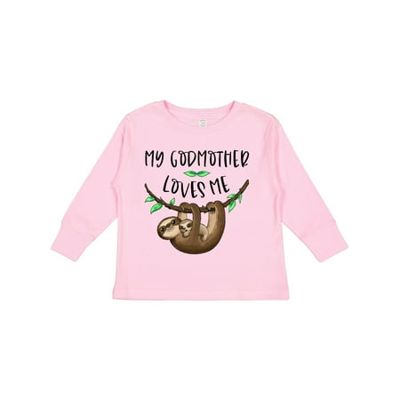 

Inktastic My Godmother Loves Me Cute Sloth and Baby Gift Toddler Boy or Toddler Girl Long Sleeve T-Shirt