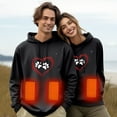 thumbnail image 2 of Unisex Heated Hoodie Fast Warm Up 5 Heat Zones Usb Constant Temperature Warm Pullover Hoodie Love Print Heart Heated Tops Winter Outdoor Long Sleeve Warm Sweatshirt Regular Fit Hoodie for Women, 2 of 8