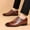 Brown, variant on Men Dress Shoes Faux Leather Casual Comfy Fashion Lace Up Hollow Oxfords Black Size:10.5