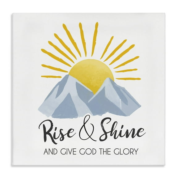 Stupell Industries Spiritual Rise & Shine Religious & Spiritual Painting Wrapped Canvas Art Print Wall Art, 17 x 17