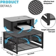 thumbnail image 5 of Metal Printer Stand for Desk with Storage Drawer and 2 Pen Holders, 2-Tier Desktop Organizer Printer Table for Home Office, Multi-Purpose Desk Organizer for Fax Machine Scanner Files(Black), 5 of 6