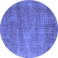 thumbnail image 1 of Ahgly Company Machine Washable Indoor Round Oriental Blue Industrial Area Rugs, 7' Round, 1 of 4