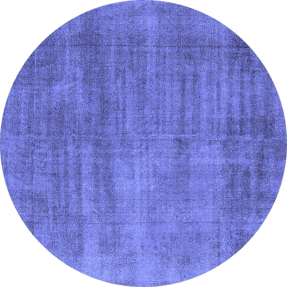 Ahgly Company Indoor Round Oriental Blue Industrial Area Rugs, 6' Round