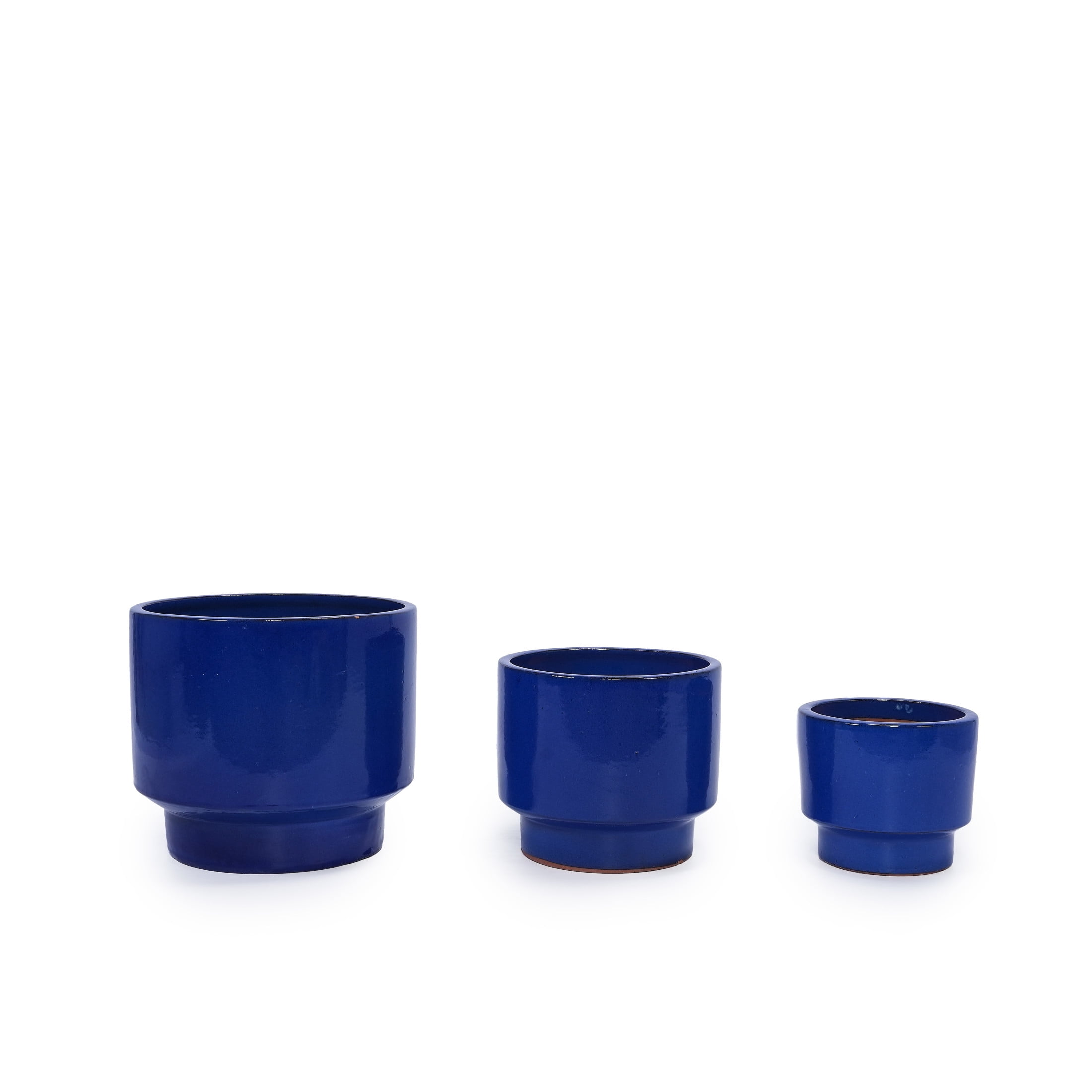 Noble House Ruth Flowerpot Set, Premium Ceramic with Glossy Finish and Drainage Hole, Set of 3, Antique Blue Green