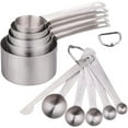 thumbnail image 1 of Measuring Cups and Spoons Set, Dry Metal Measuring Cup Set of 11, Stainless Steel Measuring Cups and Spoons, 5 Measure Cups and 5 Kitchen Measurement Spoons & Leveler, 1 of 5