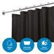thumbnail image 2 of Cortina de ducha impermeable de poliéster lavable con dobladillo reforzado de 180 cm x 180 cm, color negro, 2 of 5