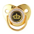 thumbnail image 2 of Chupete de alta gama con forma de corona de dibujos animados y diamantes dorados con incrustaciones de diamantes, 2 of 6