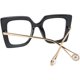 thumbnail image 2 of Gafas Ubiuo cuadradas extragrandes con filtro de luz azul, antifatiga visual, con incrustaciones de perla en las patillas, estilo ojo de gato, B2639, 2 of 5
