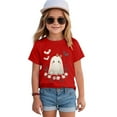 thumbnail image 5 of Staki Toddler Girl Halloween Shirt Toddler Girls Halloween Shirt Cute Tshirt Kids Outfits Short Sleeve Tees Tops(Red,2-3 Years), 5 of 5