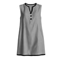 thumbnail image 3 of Tumotour Summer Tank Dress For Women'S Casual Sleeveless T-Shirt Dress V-Neck Buttone Mini Dress A-Line Dress With Pocket Short Dress, 3 of 7