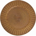thumbnail image 3 of Fennco Styles Rustic Woven Look Faux Rattan Charger Plates 13" Round, Set of 4 – Brown Table Charger for Dining Table, Wedding, Holiday and Event Décor, 3 of 5