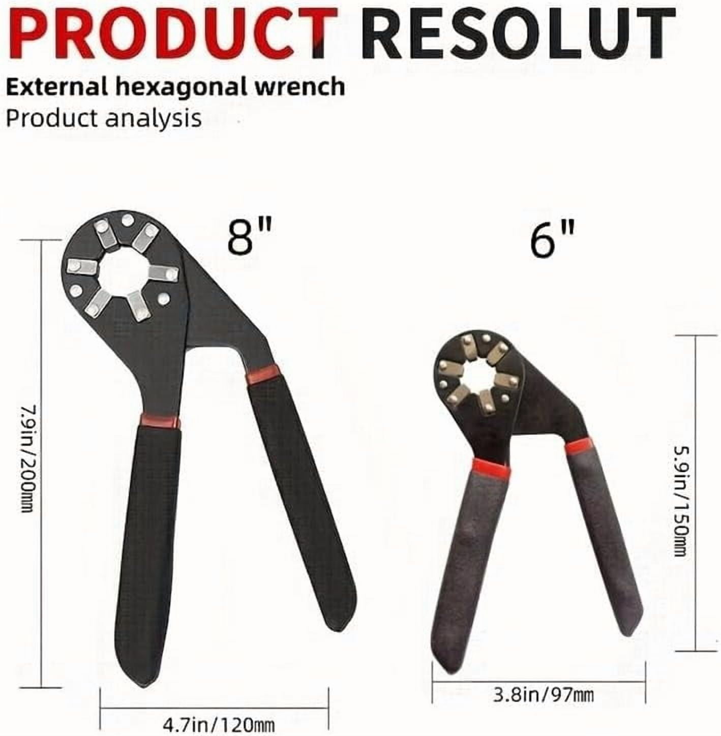 CATPAN Adjustable Wrench, 1 Count 14 in 1 Multifunctional with Anti-slip Handle, Tool for Car Bicycle Repair, Heavy Duty Hex Combination, Adjustable Socket Wrench (8inch)