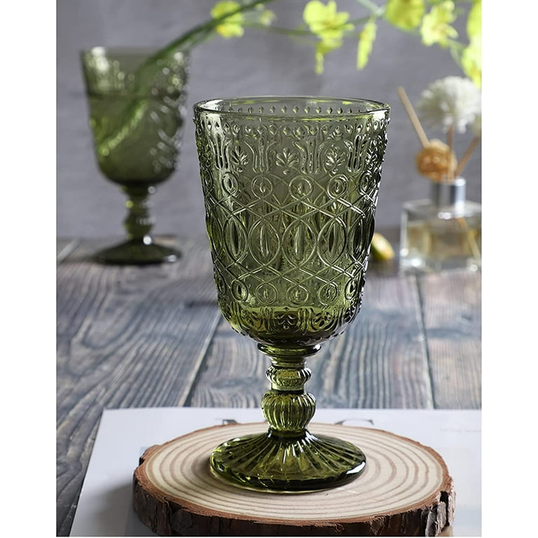 Green Stacking Acrylic Wine Glassses 4 Pack