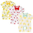 thumbnail image 5 of YUIVH Toddler Baby Girl Summer Clothes Print Fruit Boys Girls Jumpsuit Clothes Romper Pineapple Baby Girls Romper&Jumpsuit Soft Comfort Toddler Jumpsuit, 5 of 5