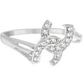 thumbnail image 2 of Double Horseshoe Diamond Ring in 14K White Gold (0.10ct), 2 of 4