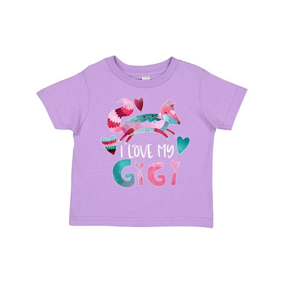 Inktastic I Love My Gigi Pink and Blue Fox with Hearts Boys or Girls Toddler T-Shirt