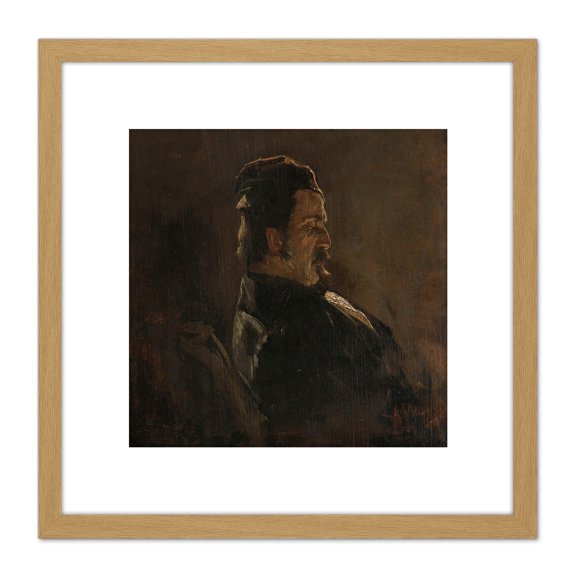 Mauve Portrait Pieter Frederick Van Os 8X8 Inch Square Wooden Framed Wall Art Print Picture with Mount