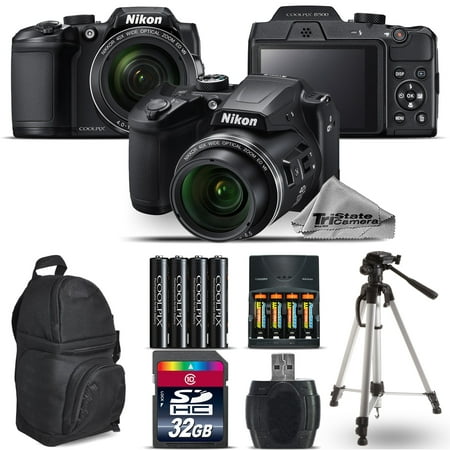 Nikon COOLPIX B500 Camera 40x Optical Zoom + Extra Battery + Backpack -32GB Kit