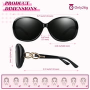 Sunier Women's Oversized Polarized Sunglasses Butterfly Shades for Driving