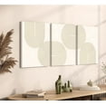 thumbnail image 4 of 3 Pcs Beige Boho Canvas Wall Art Neutral Geometric Symmetry Line Aesthetic Pictures Minimalist Prints Mid Century Modern Simple Abstract Painting Posters Wall Decor for Living Room 12x16in Framed, 4 of 6