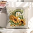 thumbnail image 2 of Monogram Letter G Summer Sunflower Pillow Covers, Floral Decorative Initial 18x18 Inch Throw Pillows for Girls Kids Home Farmhouse Last Name Pillow Case for Sofa Couch Decor, 2 of 5