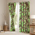thumbnail image 3 of Rustic Lodge Window Drapes Block 30%-50% Light,Farmhouse Woods Green Camouflage Camo Kitchen Window Treatments 42Wx63L Inches,Jungle Trees Brown Maple Leaves Nature Decor Window Curtains, 3 of 6