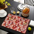 thumbnail image 3 of Red Christmas Patchwork Pattern Summer Placemats Table Placemats Set Of 6-Linen Kitchen Washable Placemats Table Mats 11.8"x17.7" Non-Slip Heat Resistant, 3 of 5