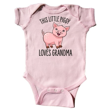 

Inktastic This Little Piggy Loves Grandma- cute Gift Baby Boy or Baby Girl Bodysuit