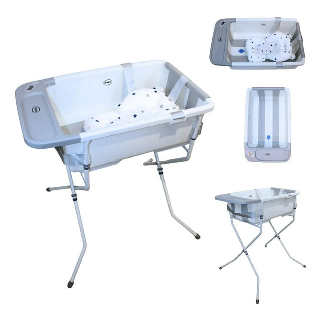 Bañera Tina Plegable Para Bebés Con Base Ibaby Fontana Gris Gris Fontana