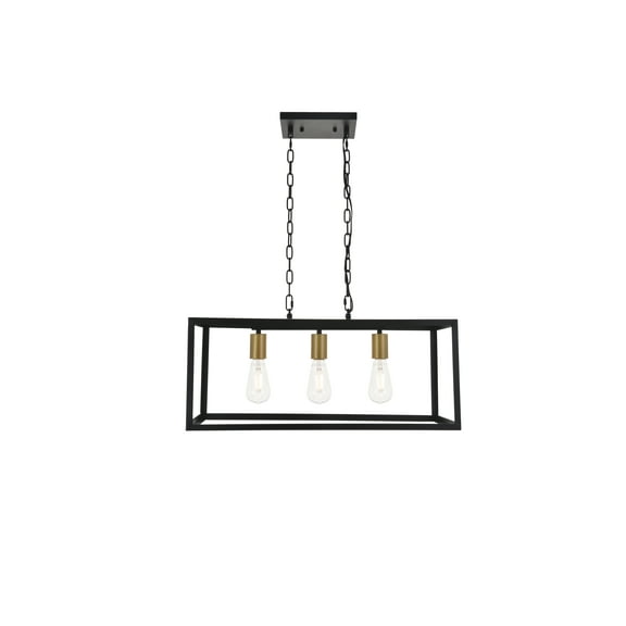 Living District Resolute 3 light brass and black Pendant