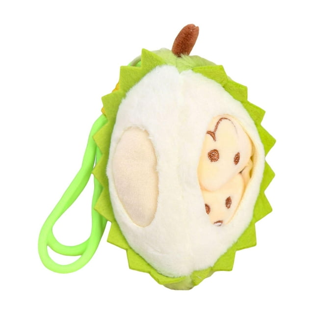 Milaget Plush Durian Keychain Bag Charm Soft Party Favors Compact Cartoon Funny Adorable Green