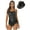 Black, variant on Women Glittery Sparkly Bodysuit with Hat Fringe Dance Leotard Latin Jazz Ballroom Outfit Gold L