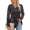 thumbnail image 2 of KISSMODA Women's Long Sleeve Comfy V-Neck Blouse & Tunic Tops, S-2XL, 2 of 4