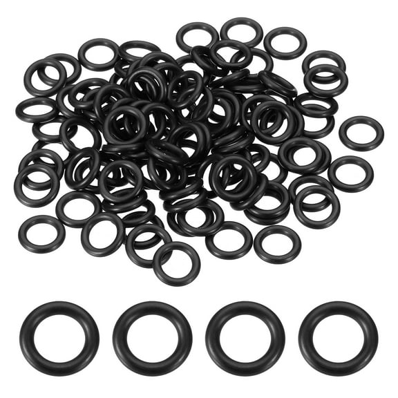 100 Pack 110 Nitrile O-rings, 90 Durometer 3/8" ID, 9/16" OD, 3/32" Width, Black