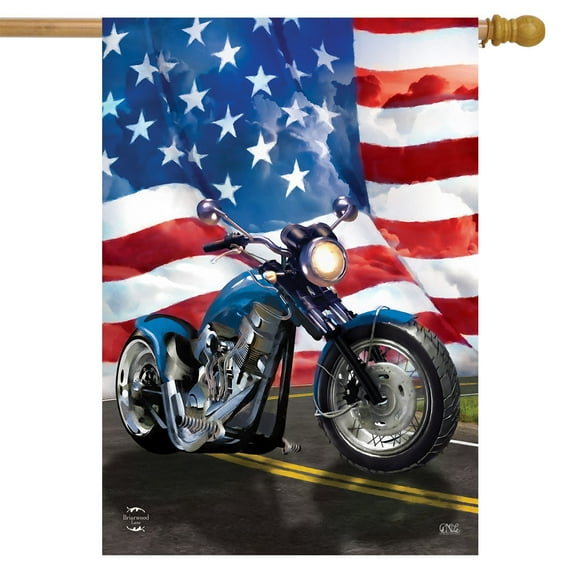 Briarwood Lane American Motorcycle Patriotic House Flag