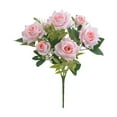 thumbnail image 5 of Luxcidy 7Heads 12 Inch Artificial Rose Bouquet, Silk Roses Flowers Bunches, Fake Roses for Wedding Bridal Home Office Garden Parties Decor (Pink), 5 of 6