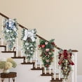 thumbnail image 6 of Christmas Teardrop Swag for Front Door, Floral Teardrop Swags with Bow Ball Ornaments Pine Needles Berries, Artificial Christmas Swags Wreath for Stair Window Wall Mantel, 11.81X15.75inch, 6 of 6