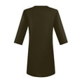 thumbnail image 4 of YFELWZ Hauts Grande Taille pour Femmes Col en V Manches 3/4 T-Shirt Vert Foncé TTG, 4 of 5