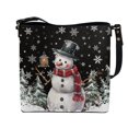 thumbnail image 2 of Eheartsgir Christmas Snowman PU Fabric Bucket Crossbody Bag, Shoulder Bag with Adjustable Strap Shoulder Handbag Crossbody for Outdoor Activities Everyday Use, 2 of 6