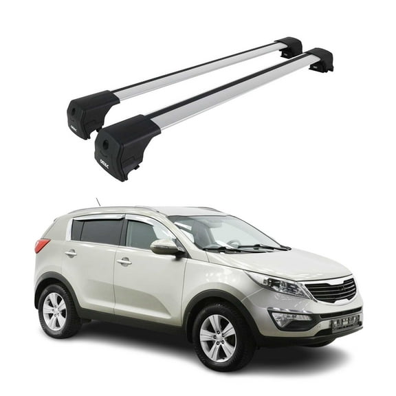 For 2011-2016 Kia Sportage Alu Roof Racks Cross Bars Luggage Carrier Gray 2Pcs