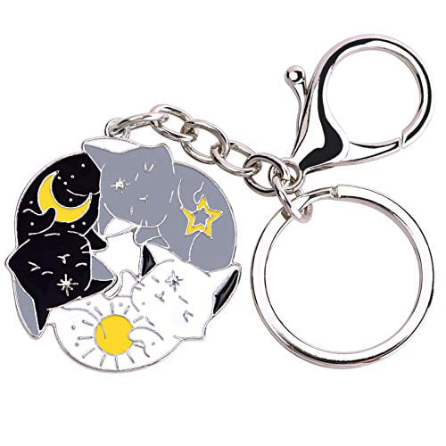 Crazy Cat Lady Charm Keyring Love My Cats Bag Charm Keychain On Rustic Gift Card 