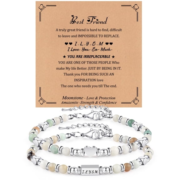 Moonstone Amazonite Imperial Jasper Beaded Bracelets, Gifts for Gir & Women, Ideal for Christmas Birthday Graduation Easter, Perfect Gift for Daughter, Granddaughter, Sisters & Best Friends