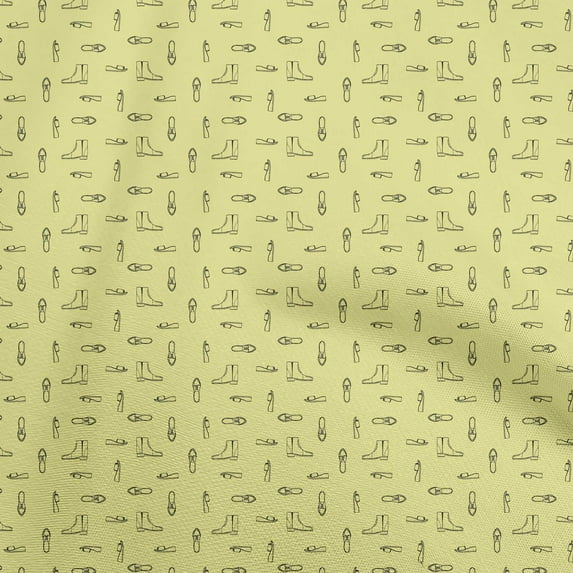 oneOone Cotton Cambric Light Yellow Fabric Shoes Sewing Fabric By The Yard Printed Diy Clothing Sewing Supplies 56 Inch Wide