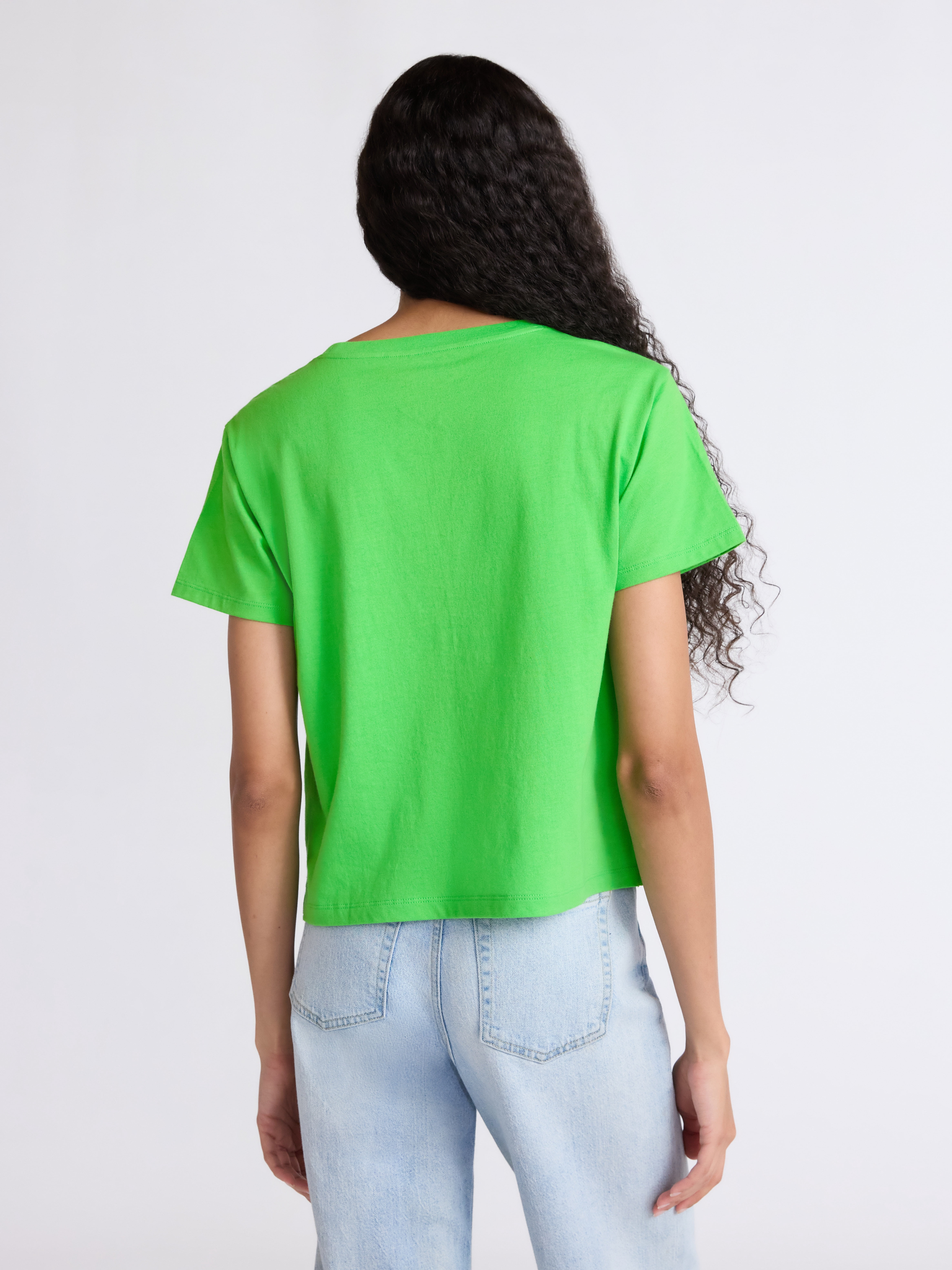 Free Assembly Women's and Women's Plus Cotton Cropped Boxy Tee with Short Sleeves, Sizes XS-4X
