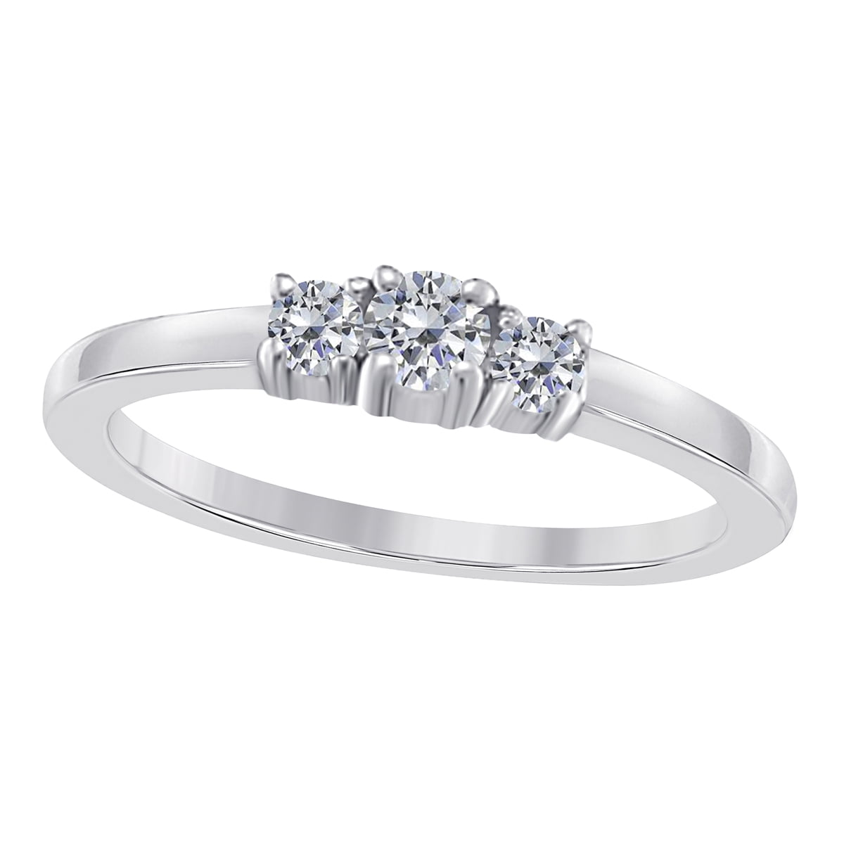 Diamond Wedding Band Ring 0.24 Ct Prong set 14K White Gold Bridal Anniversary 