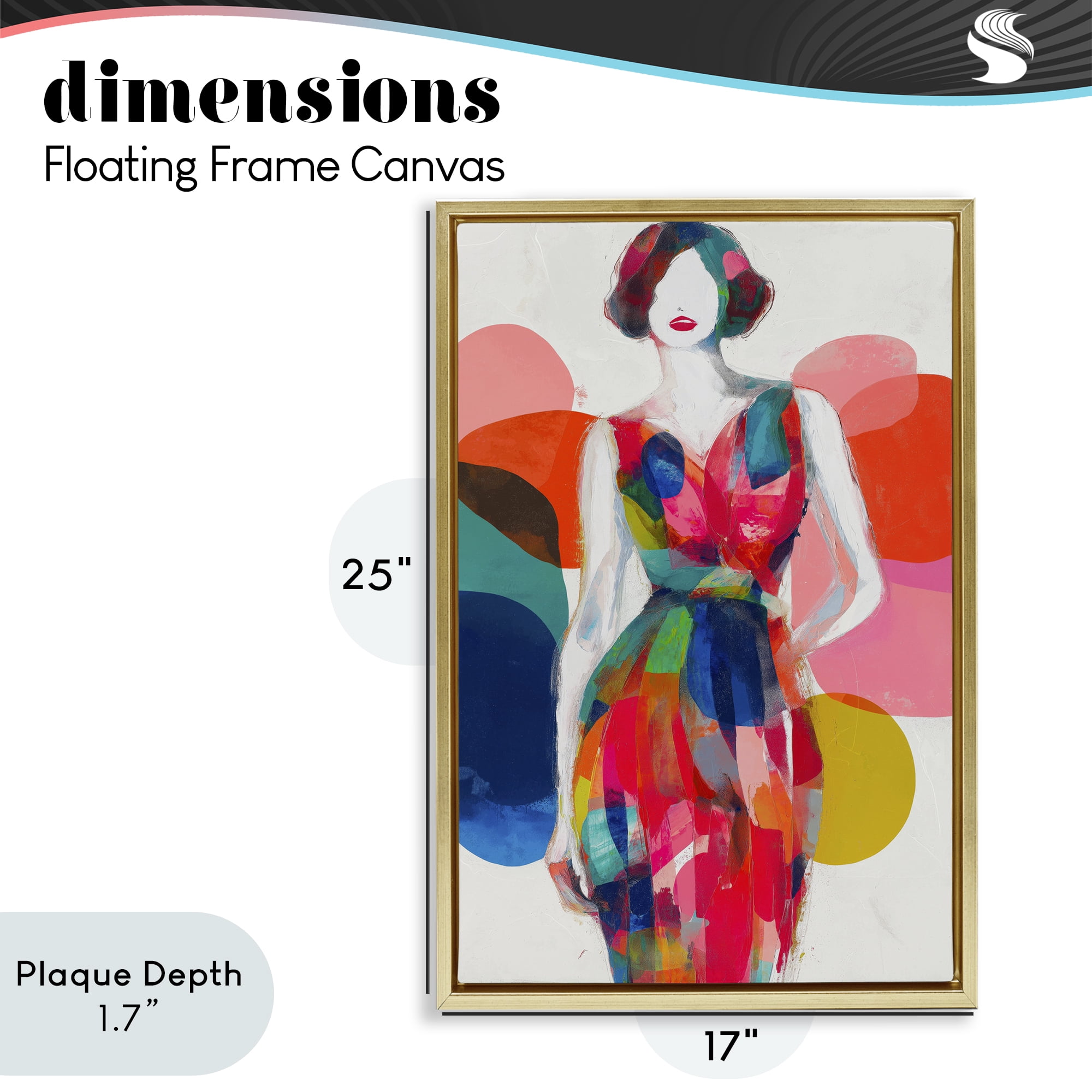 Stupell Industries Deco Fashion Woman Gold Framed Floater Canvas Wall Art, design by Chromatic Storm Studio