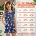 thumbnail image 6 of ZIATUBLES Navy Blue Floral Print Girls Summer Jumpsuit Kids Button Flutter Sleeve Short Playsuit Elastic Waist Round Neck Casual Romper Outfit Clothes with Pockets for 13-14 Y, 6 of 6