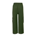 thumbnail image 6 of Jxximdong Cargo Pants for Women, Daily Elastic Waist Pockets Straight Plain Casual Pants Loose Pockets Cargo Long Trousers, Green Womens Casual Trousers, 6 of 9